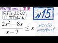 ЕГЭ №15 Как решать неравенство с дробью (2x^2-8x)/(x-7)меньше=x Метод интервалов Дробное неравенство