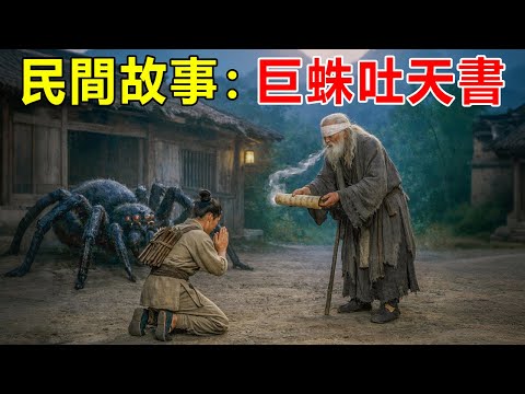 民間故事：小木匠去父親摔亡的凶宅幹活，見巨蛛不殺反跪拜。誰料蜘蛛深夜化作瞎眼老翁，吐出《魯班經》殘卷，助他墨斗誅妖！