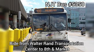 Ride on NJT 2008 NABI 416.15 #5350 on route 400 to 8th and Market.