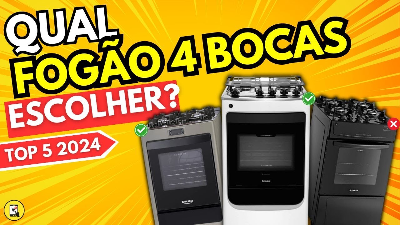 TOP 5 Melhores FOGÃO 4 BOCAS em 2024! Qual o melhor Fogao 4 bocas