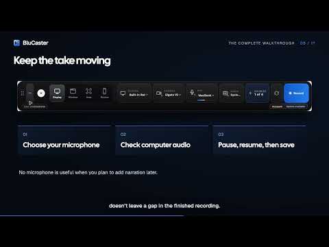 BluCaster tutorial 05: Keep the take moving