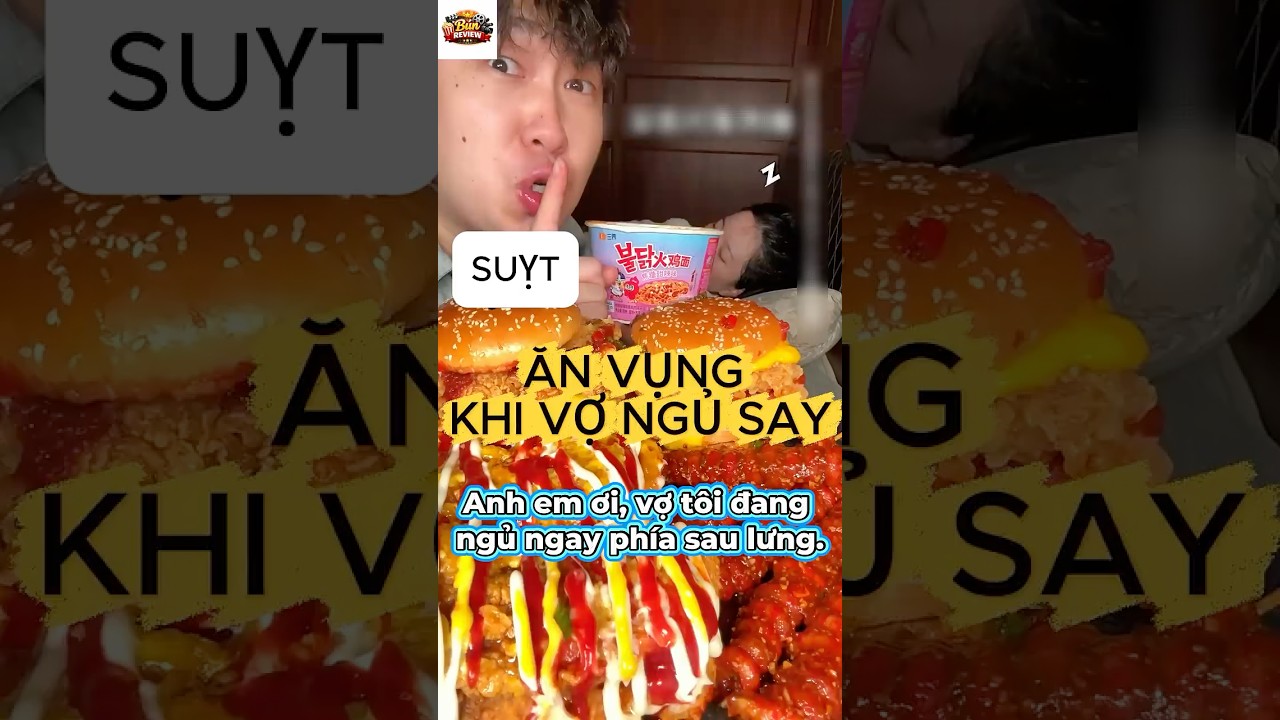 Rình vợ ngủ say ăn vụng một mình và cái kết #mukbang #food