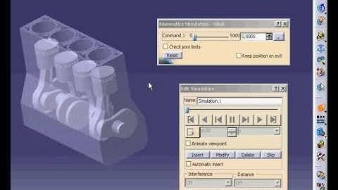 Catia | DMU Kinematics | Simulation of Engine Assembly | animation of  Piston Engine  | simulate