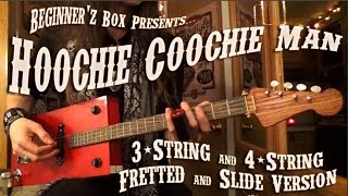 hoochie coochie man lesson for 3-string - 4-string guitar