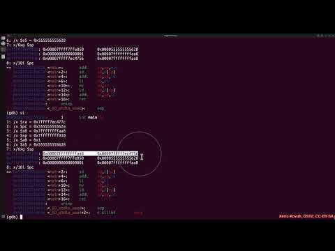 Arch1005: RISC-V Assembly 03 04 JustReturn.c (-O0) in GDB