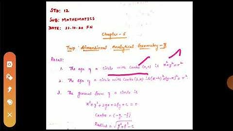 std :12- unit -5-Two dimensional analytical geometry--II
