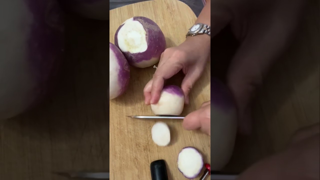 Cutting a turnip 