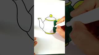 Satisfying ASMR Teapot Coloring #asmr #coloring #art #coloringadventure