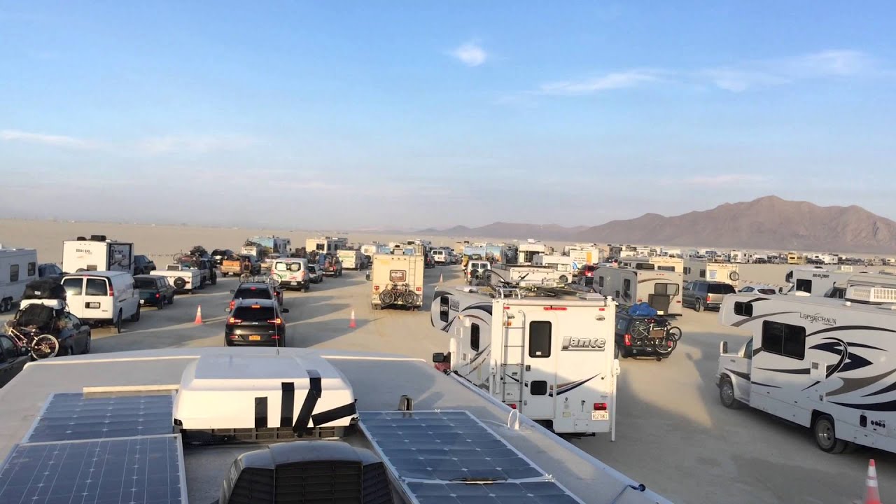 2015 Burning Man Entrance Line RV Surfing YouTube