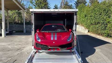 2019 Intech Trailer w/ Rail Ryder System Unloading Ferrari...WOW