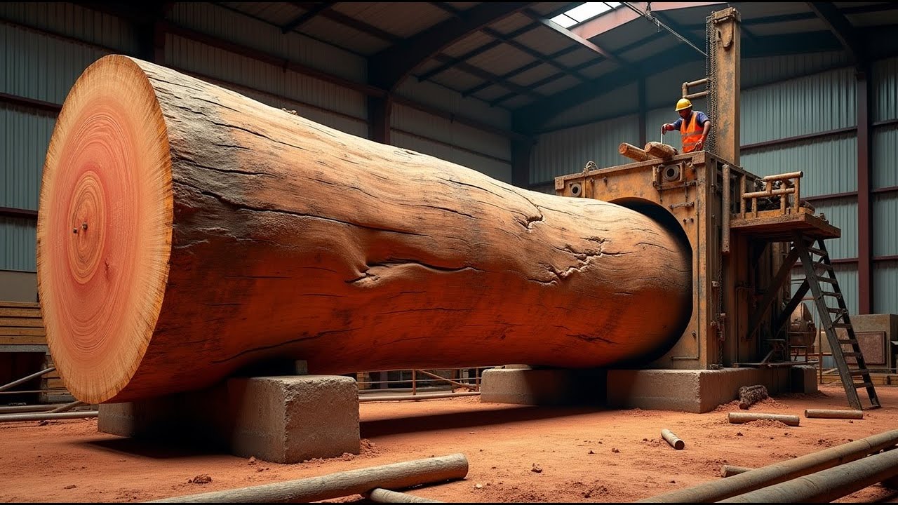 The World's Largest Wood Processing Plant | Journey From Giant Tree Trunk To Complete Round Tables