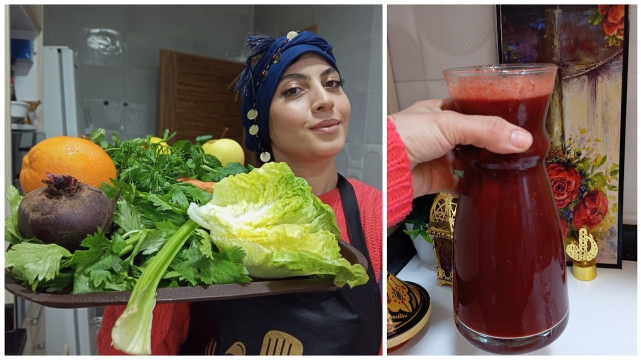 بغيتي شعر قوي وطويل 🧖‍♀️بشرة فيها نضارة حضري مشروب الخضر/العصير الاحمر يعالج الشعر ومفيد للبشرة🧖‍♀️ 