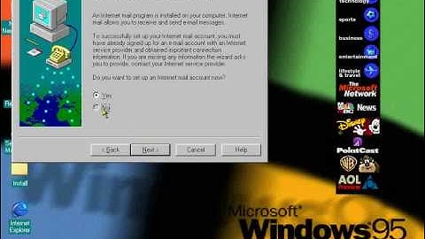 Windows 95 [4.00.950] preview part2 (Active Channels, Quick Launch)