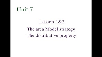 Junior 4 : Unit 7 - Lesson 1&2 : Multiplication methods - Area model strategy, Distributive property