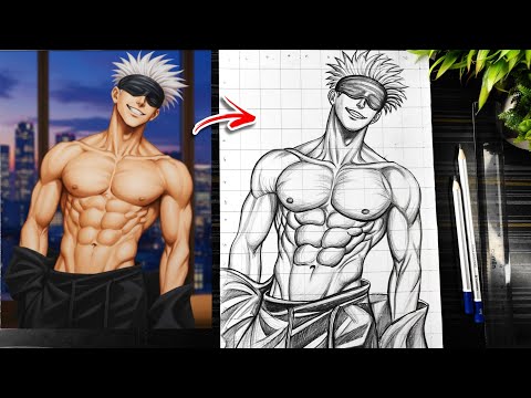 How To Draw Gojo Satoru Cool Pose Jujutsu Kaisen Drawing Anime Drawing Step By Step Tutorial