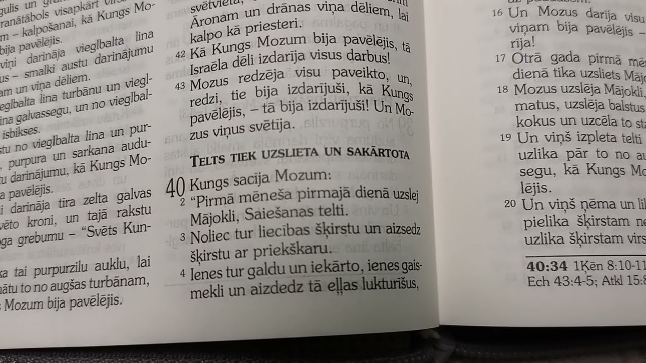 2. Mozus grāmata 40:1-5