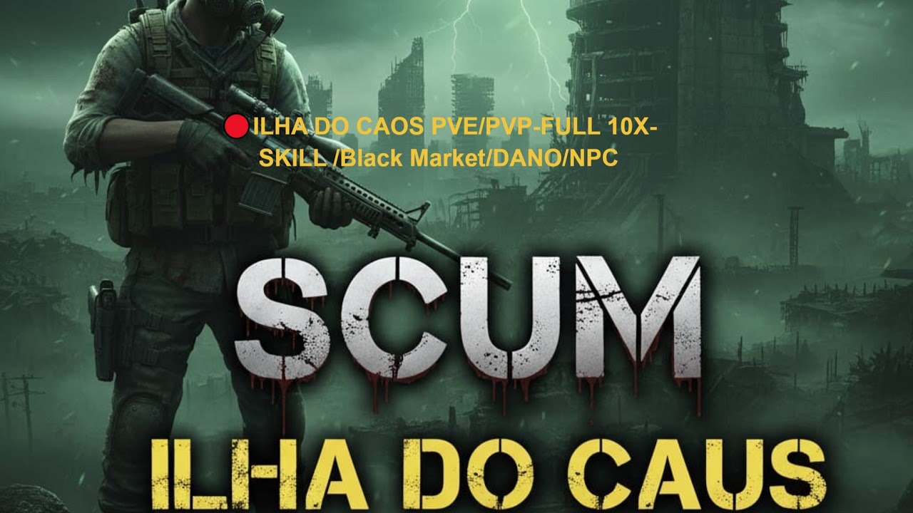 🔴 SCUM AO VIVO ILHA DO CAUS PVE COM AREAS PVP loot10x skill npcs ativos