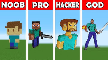 Pixel Art (NOOB vs PRO vs HACKER vs GOD) Steve in Minecraft