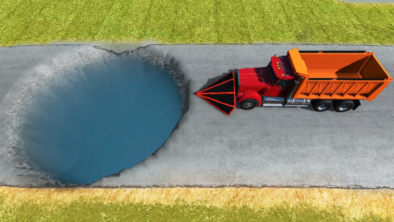 Trucks Vs Deep Water Potholes #2 – BeamNG.Drive | ProGamerTV