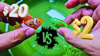 [ASMR] Unboxing Battle Robo Fish $2 VS $20 |  Which One Better Swimmer?
