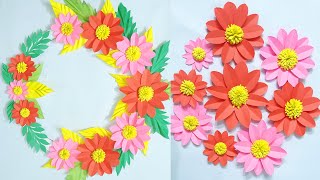 Easy Home Decor Idea  Paper Flowers Wall Hanging  Diy Origami Flower Wall Art  Wallmate Craft