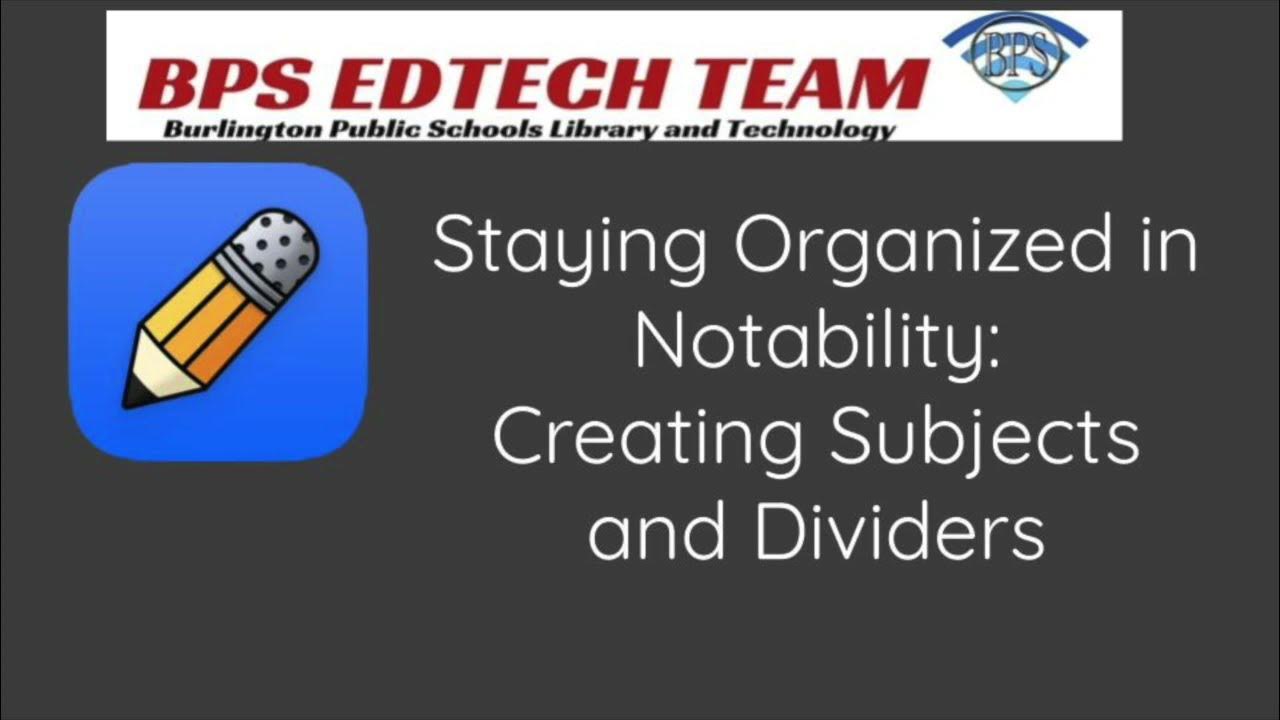 Creating Subjects and Dividers in Notability YouTube