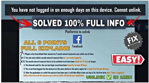 How to unlink facebook from bgmi || You have not logged in on enough days on this device. Fix Pubg