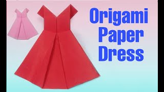How to make paper origami dress - easy origami dress #origamidress #paperdress #origami