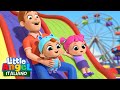 Divertimento alle giostre  cartoni animati  canzoni bambini  little angel italiano