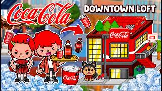 Coca Cola Downtown Loft Makeover 🥤❤️ Cozy Red Aesthetic House Build🏡Toca Boca House Ideas ✨