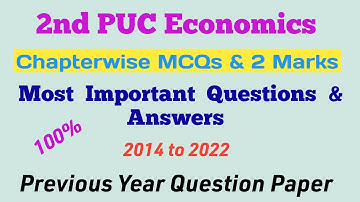 2nd PUC Economics Chapterwise 2 Marks & MCQs#Shivamurthysacademy#2ndpuc#exam2023