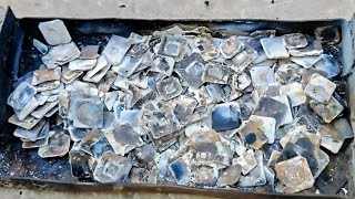 картинка: Золото с 0.5 кг. шапок мостов и 0.5кг смд чипов из посылки часть 1