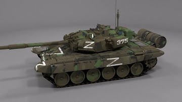 Battle-Hardened 3D Model of T90A Tank with the Legendary Russian 