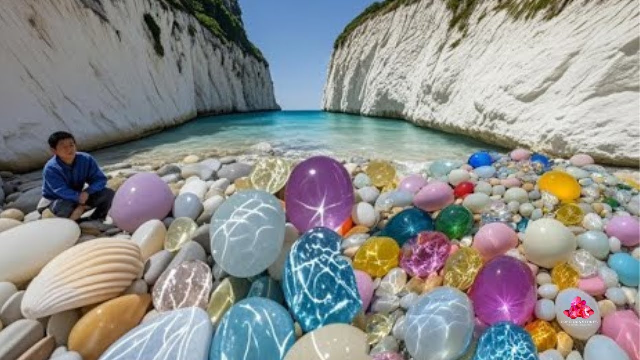 Rainbow Beach's Crystal Secrets, A canyon on the seabed, the tide receded, revealing a diamond beach