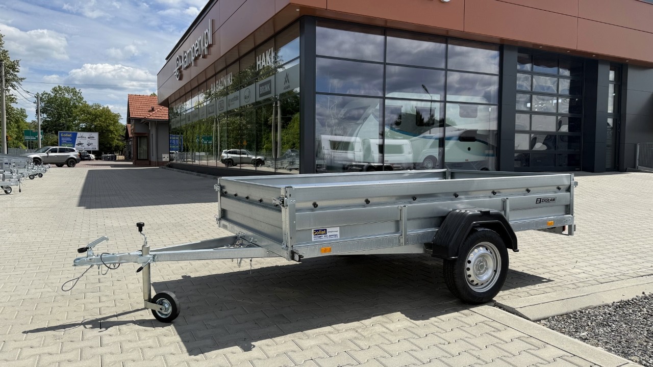 ZASŁAW 265SU XL 265x148 cm – Duża Przyczepa Uchylna z Pełnym Oświetleniem LED | GOLIAT ANDRYCHÓW