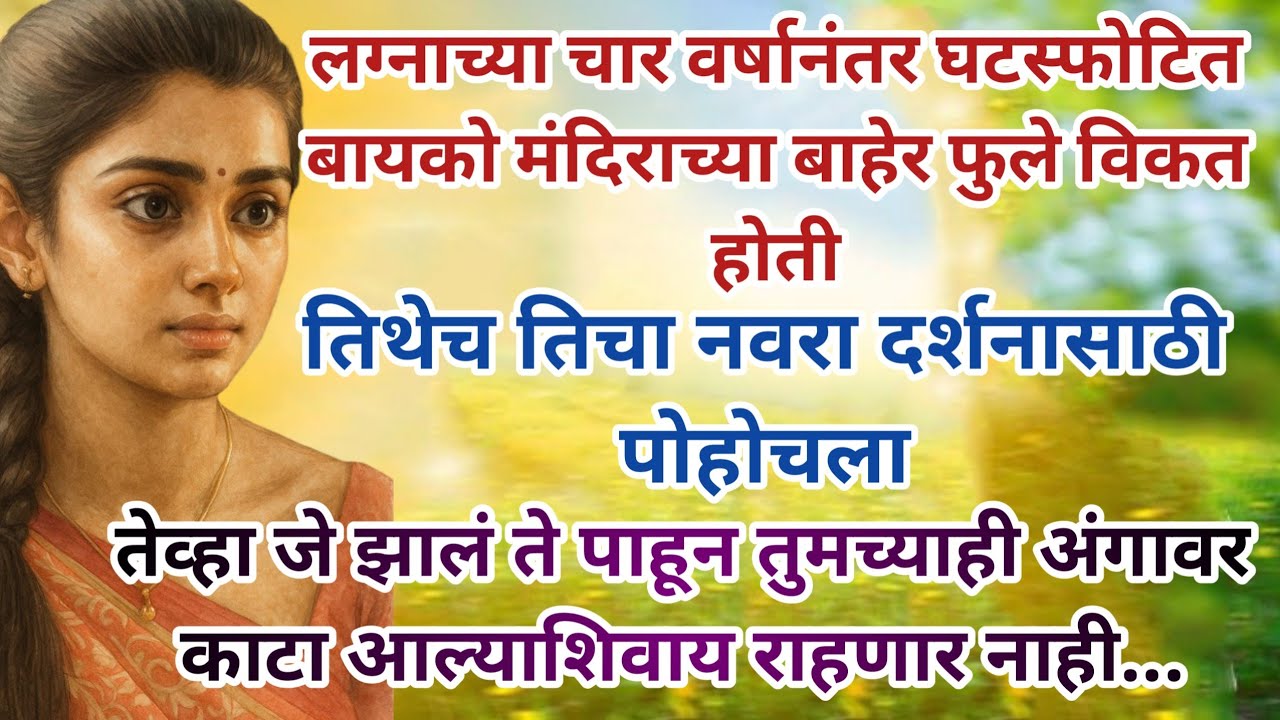 घटस्फोटित बायको चार वर्षानंतर मदिरा बाहेर फुलं विकत होती, आणि? मराठी हृदयस्पर्शी प्रेरणादायी कथा 