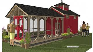 combo chicken coop shed garden plans