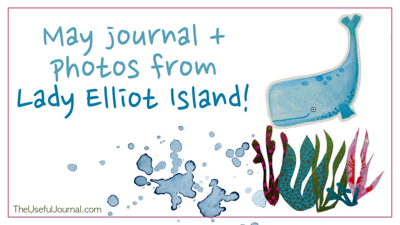 May journal spreads - washi tape coral reef theme with photo albums