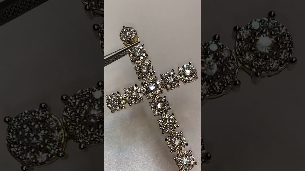 TraxNYC Review 14k Gold Diamond Cross Pendant 66100 YouTube