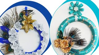 [4k] D.I.Y. 2 Peacock  Feathers wall decor| craft ideas| Beautiful feather crafts| Dollar tree D.I.Y screenshot 3