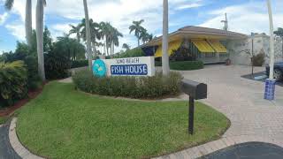 Juno Beach Fish House: Outdoor Seating and Beautiful Mosiac.