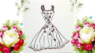 #رسم  فستان بطريقة سهلة #حرف #تعلم   draw a dress easy_drawing_hacks