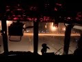 Landing of helicopter Mi-8 in gr .Varna Bulgaria at night.The view from the cockpit