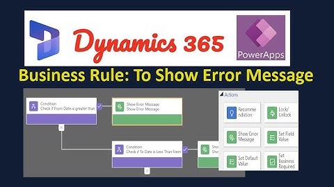 Business Rules to show Error Messages in Dynamics 365 / Power Platform