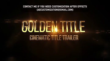 Cinematic Title Trailer Gold & Silver | After Efects Project Files - Videohive template