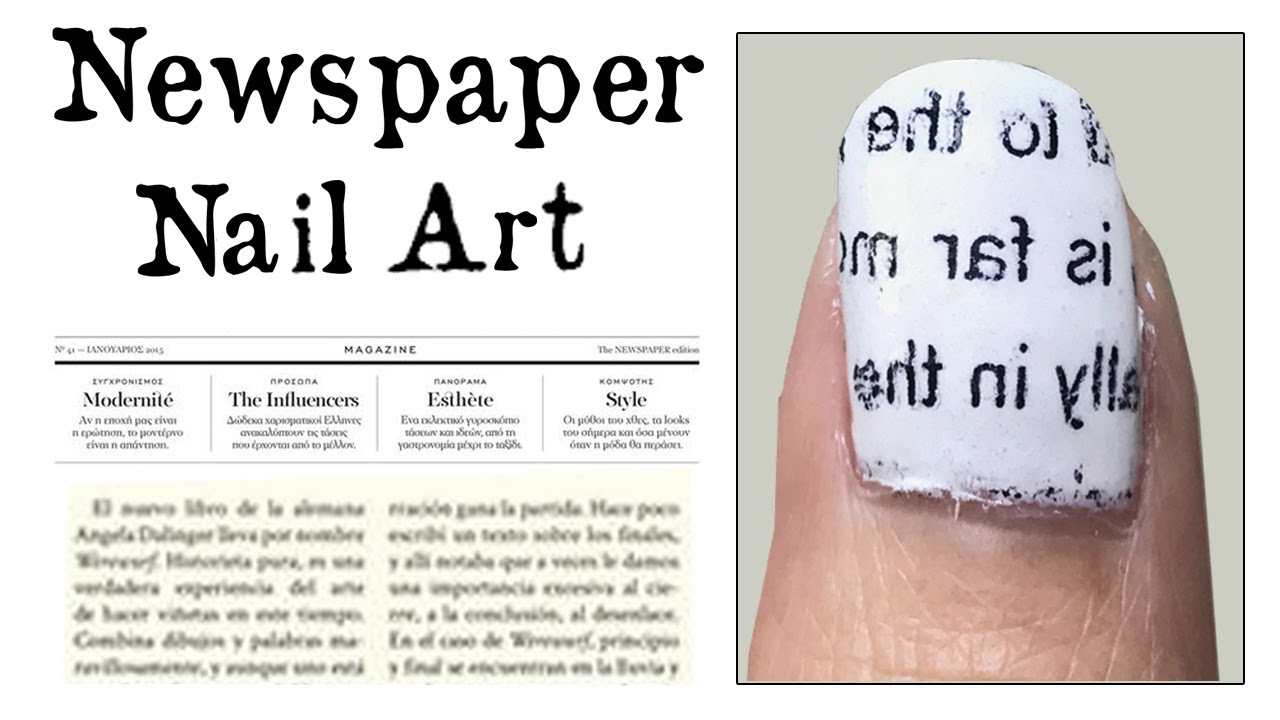 NEWSPAPER PRINT NAIL ART TUTORIAL I TUTORIAL KUTEK KORAN I INDONESIA