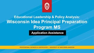 Application Assistance MS in ELPA Wisconsin Idea Principal Preparation