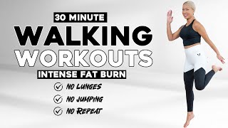 30 Min  WALKING CARDIO WORKOUT For Weight Loss Intense Full Body fat Burn No Repeat