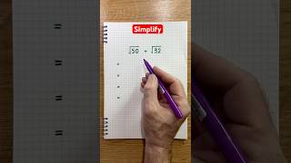 Square Root Simplification #math #satmath #mathhacks