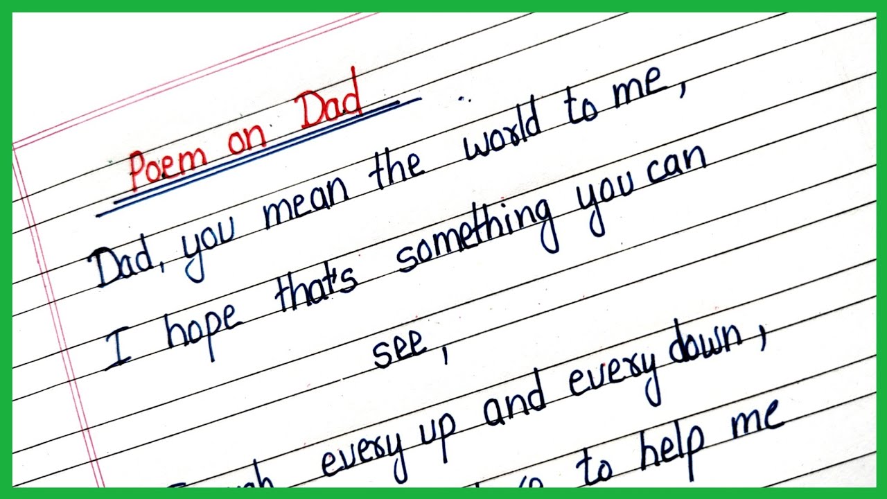 poem on father's day in english/father par kavita